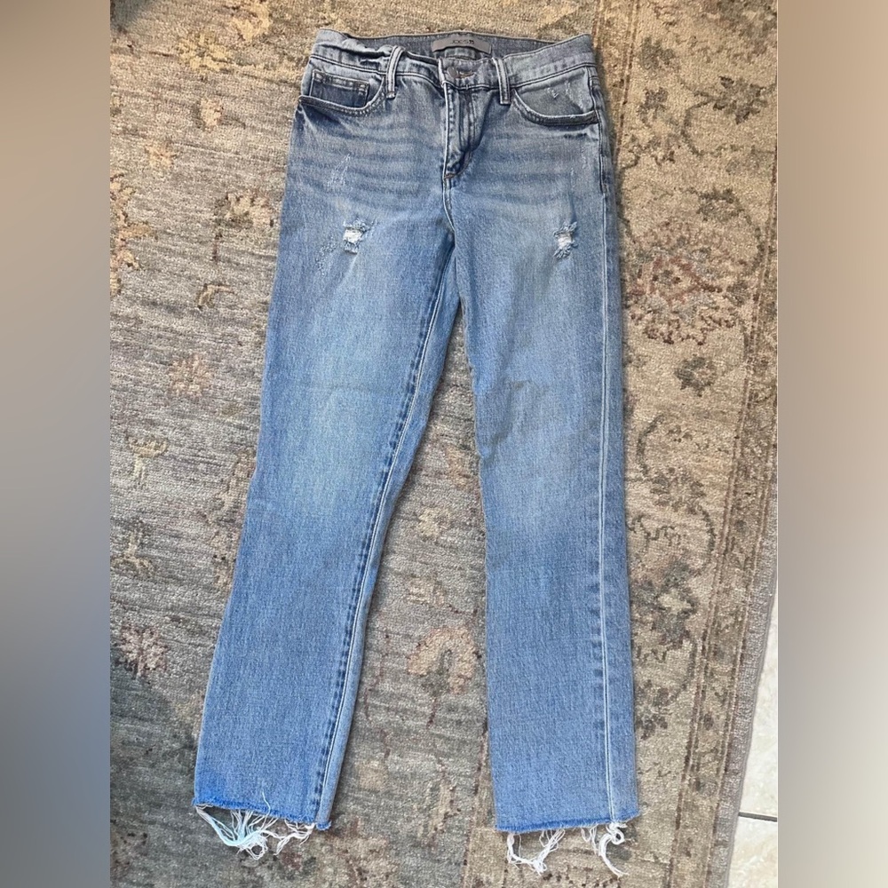 Joe's Jeans Distressed Skinny Ankle Denim Jeans Raw Hem Size 24